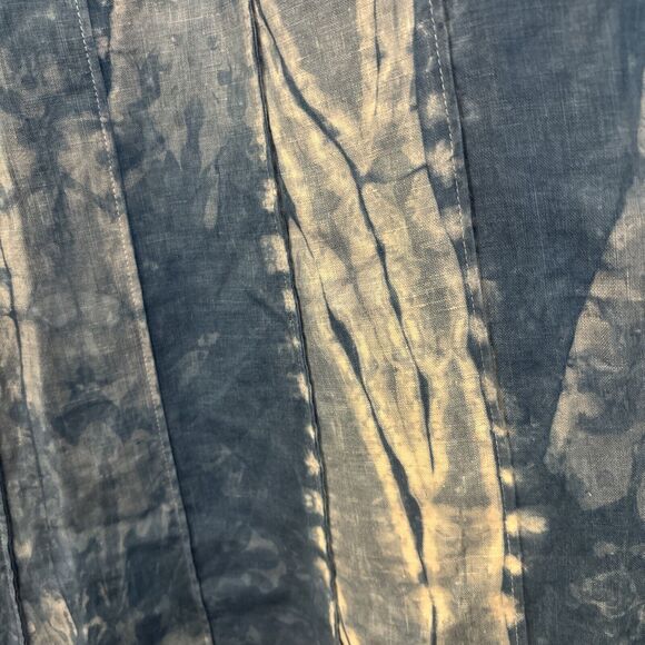 Shibori Mokume Hand Dyed Stitched Indigo Maxi Skirt Embroidered Japanese Tie Dye - Picture 3 of 7